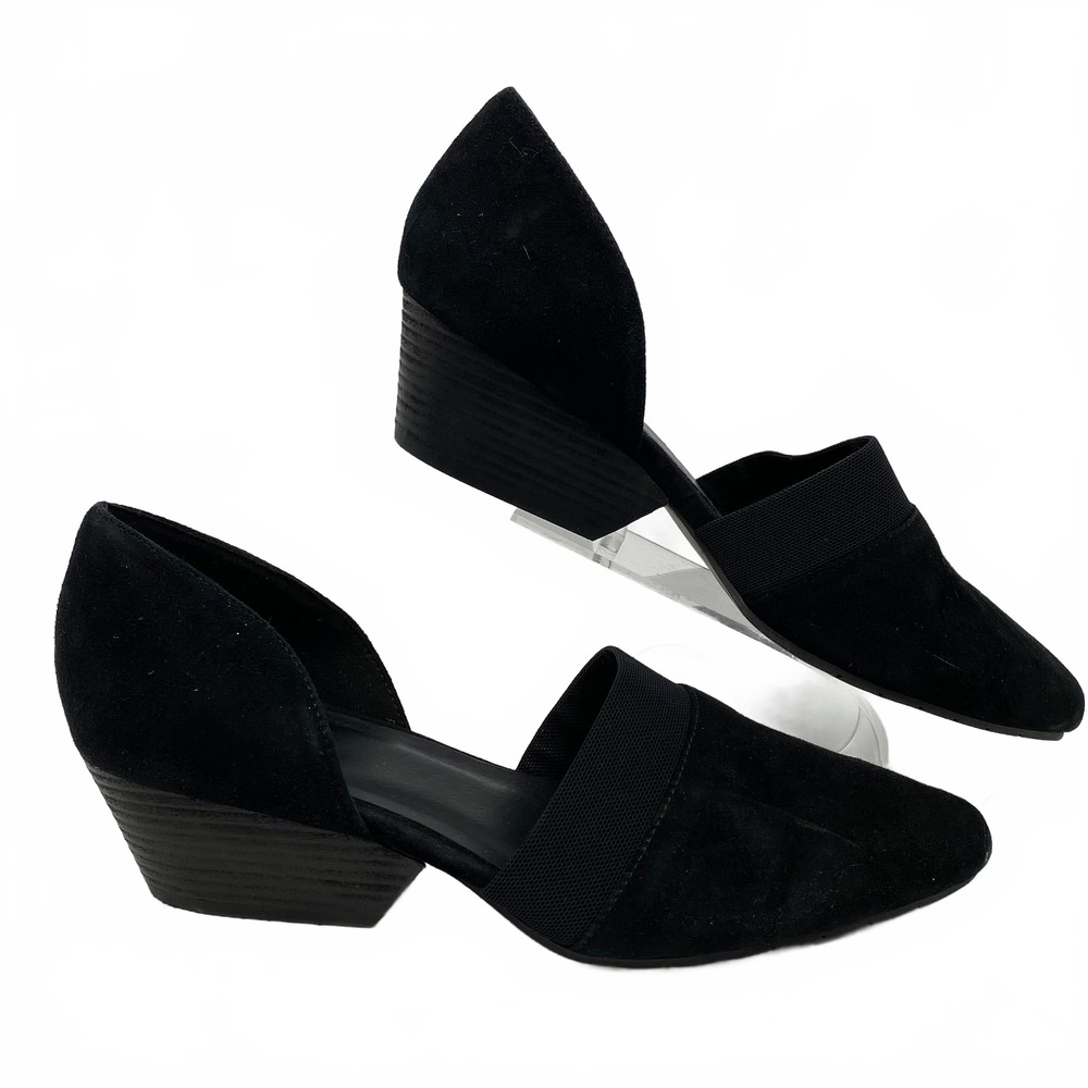 Eileen Fisher Black Suede Hilly d’Orsay Heels | Women’s US 10